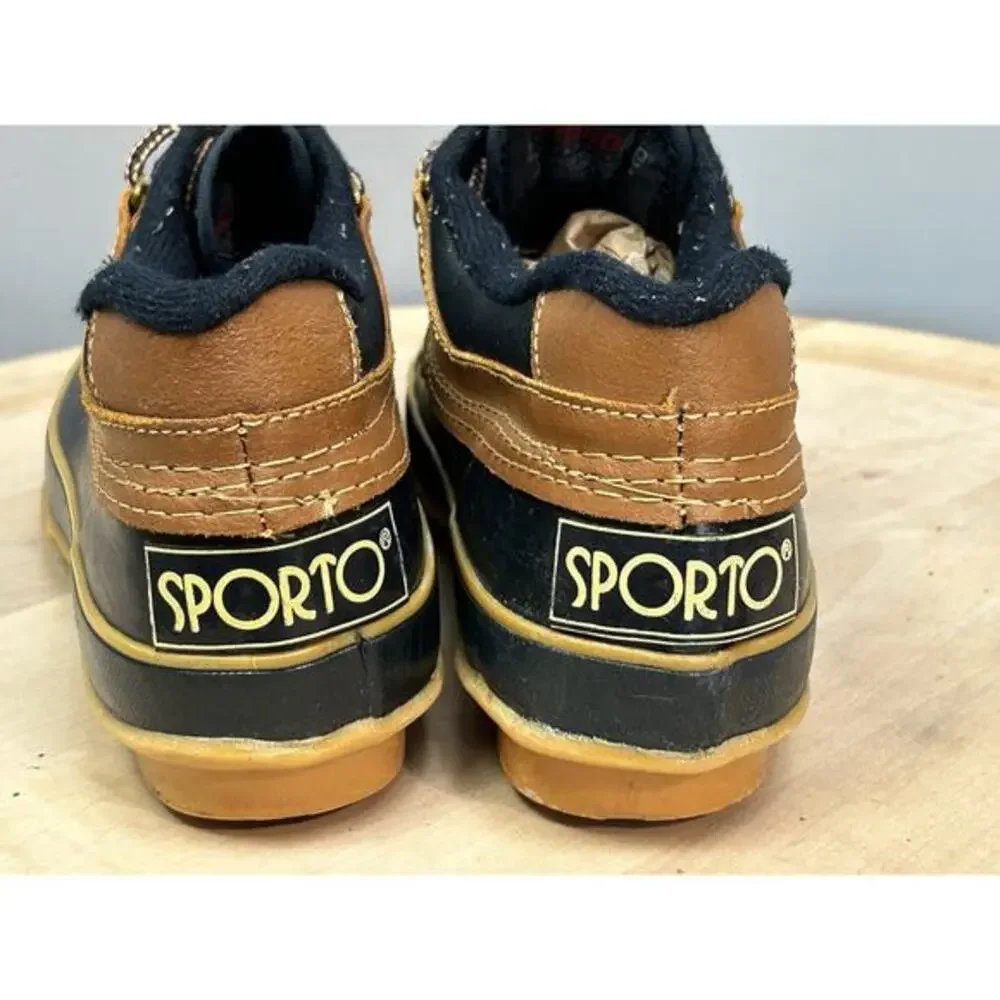 Sporto Duck Boots Ankle Womens 6M Blue Brown Waterproof Steel Shank‎ Korea